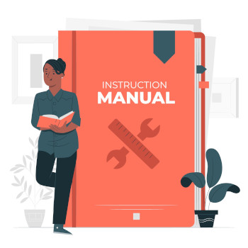 ilustração de um manual de instrução